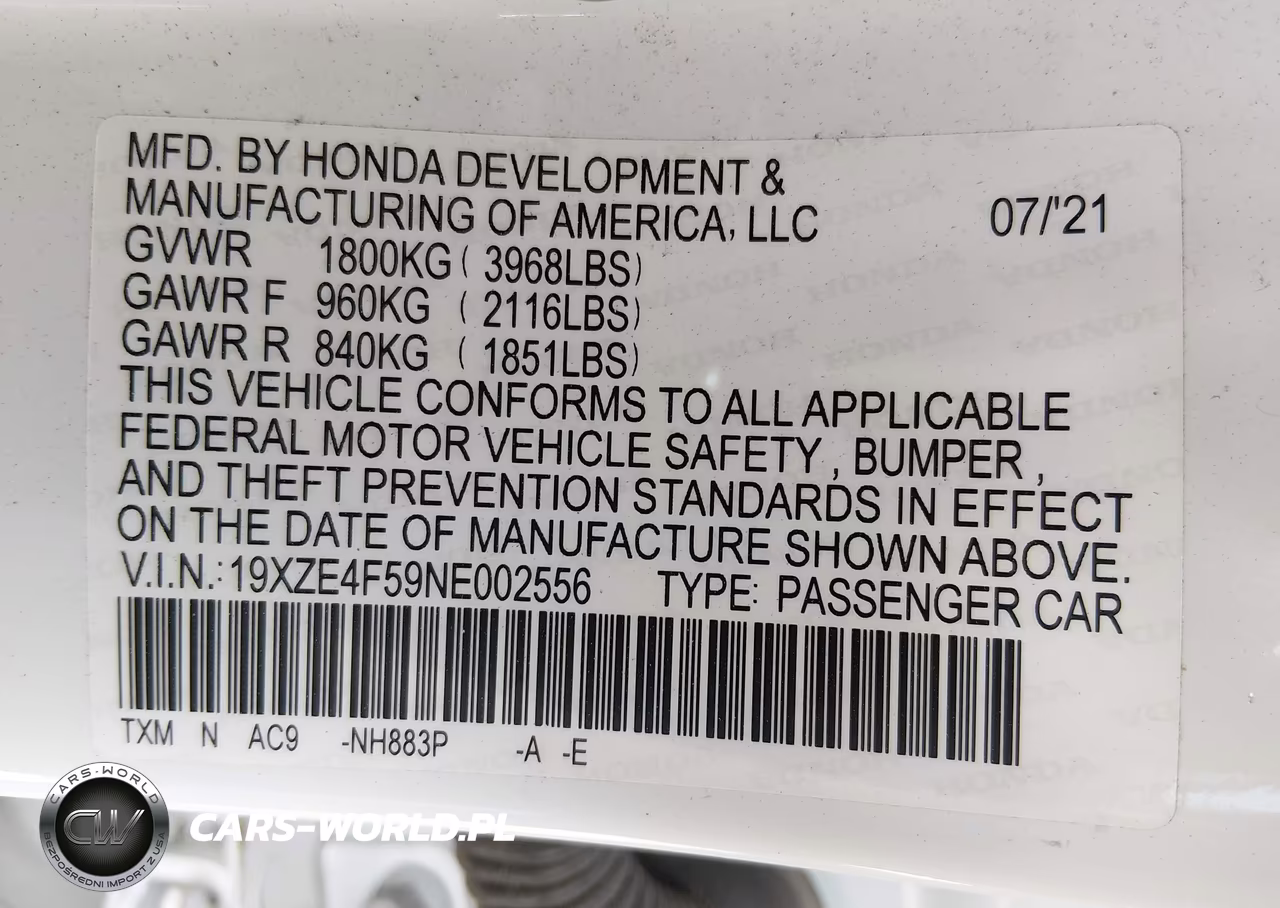 2022 Honda Insight Ex VIN:19XZE4F59NE002556 - 9