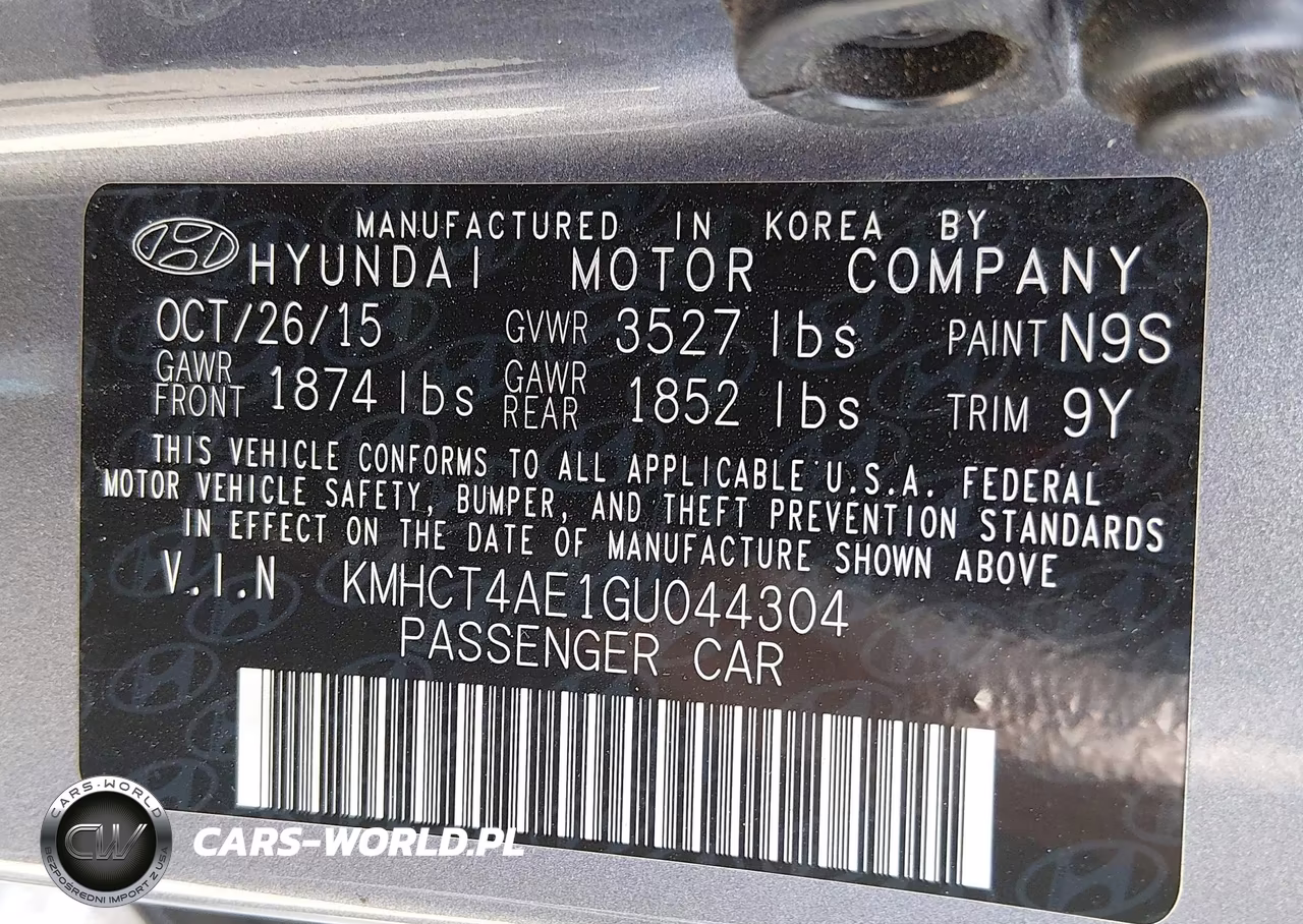 2016 Hyundai Accent Se VIN:KMHCT4AE1GU044304 - 9