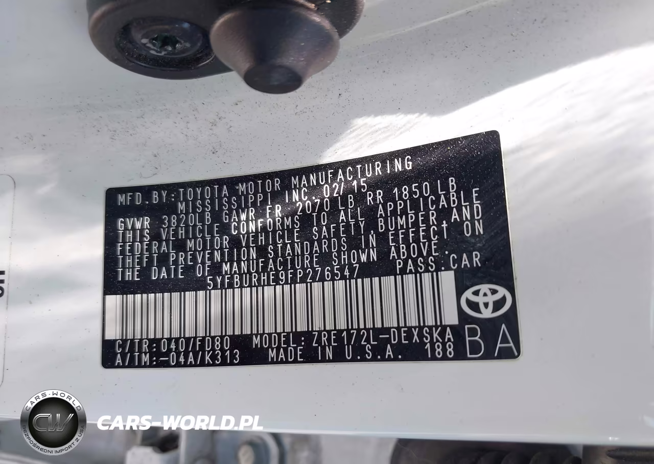 2015 Toyota Corolla S Plus VIN:5YFBURHE9FP276547 - 9