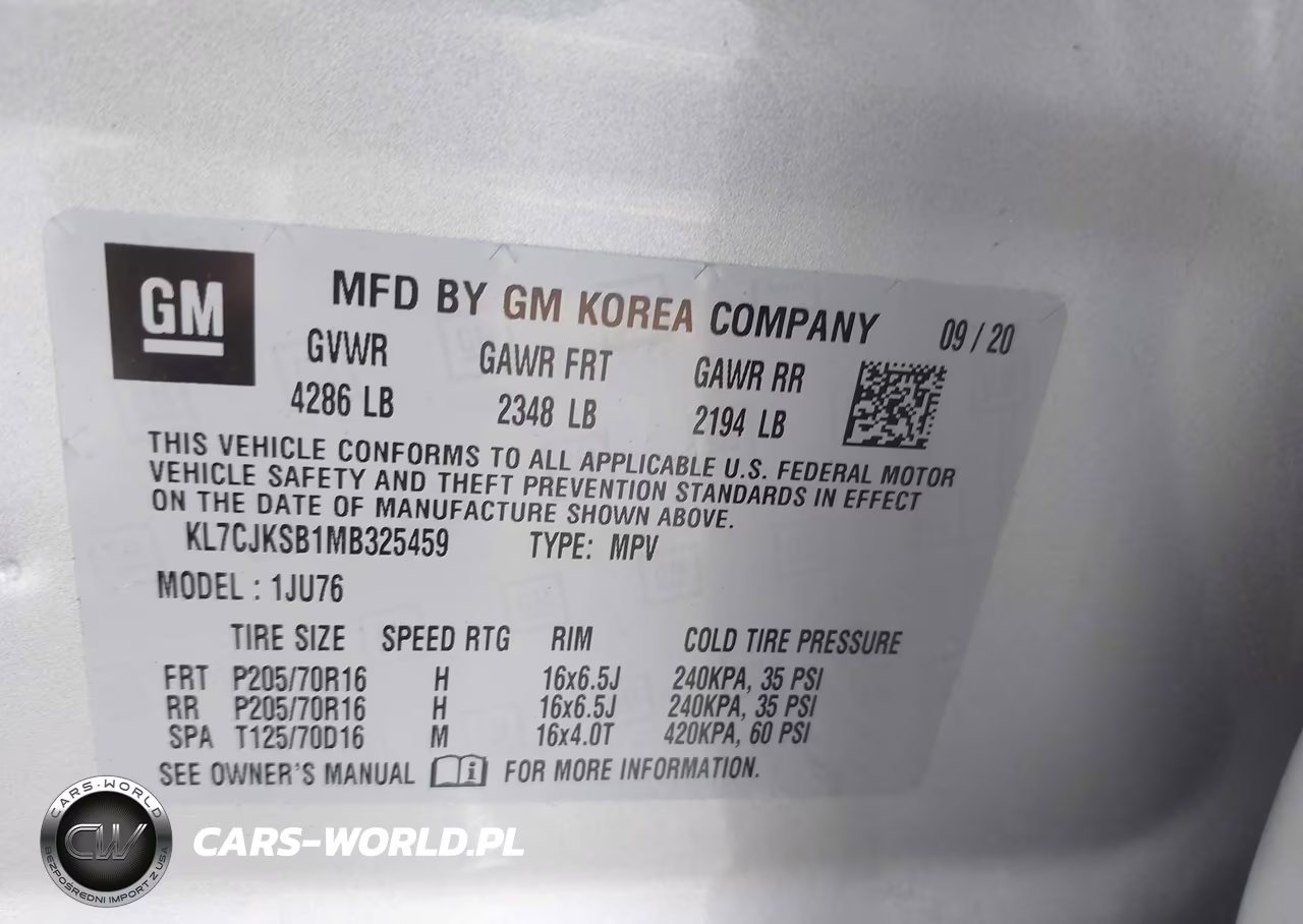2021 Chevrolet Trax Fwd Ls VIN:KL7CJKSB1MB325459 - 9