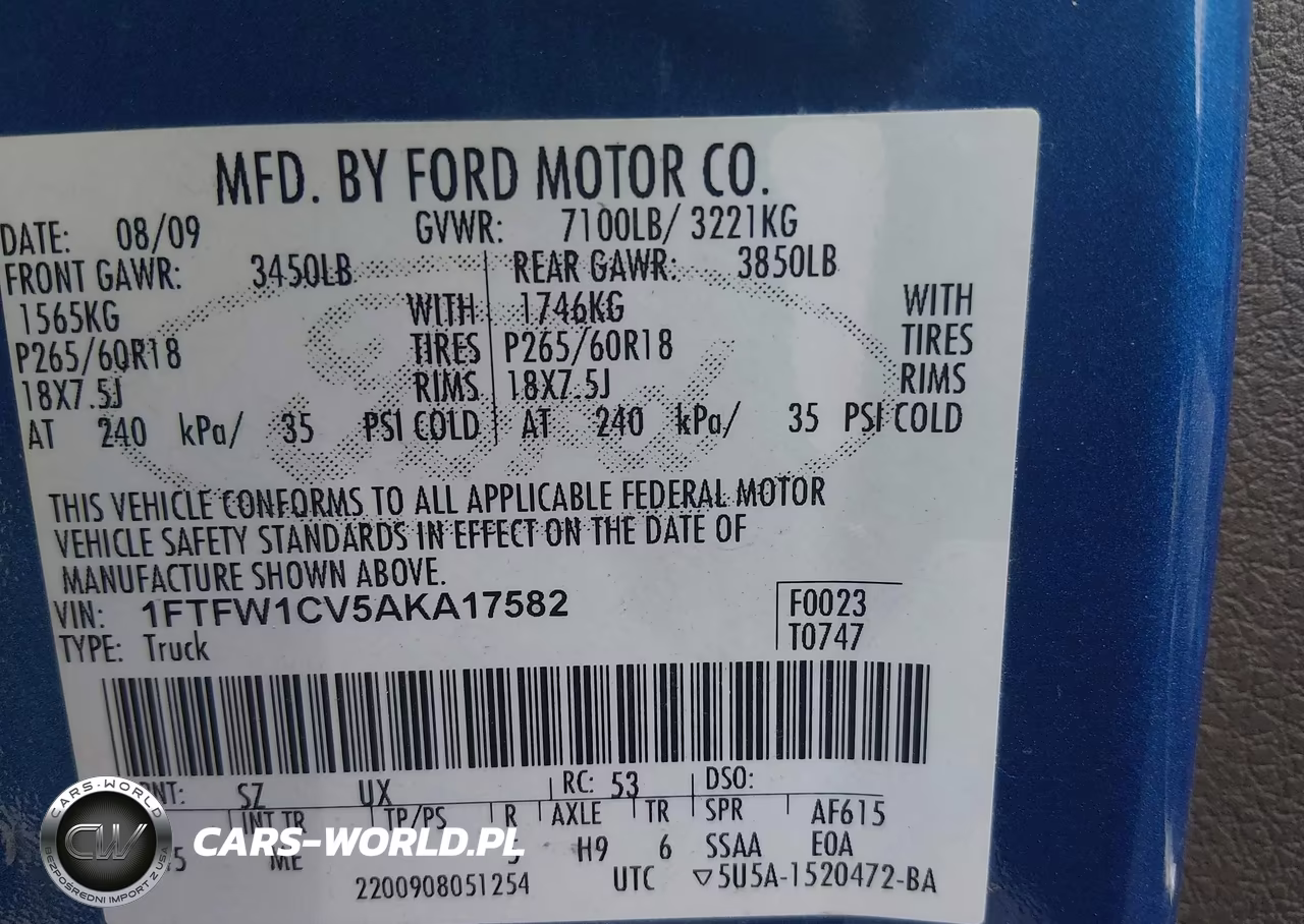 2010 Ford F-150 Fx2 Sport-Harley-Davidson-King Ranch-Lariat-Platinum-Xl-Xlt VIN:1FTFW1CV5AKA17582 - 9