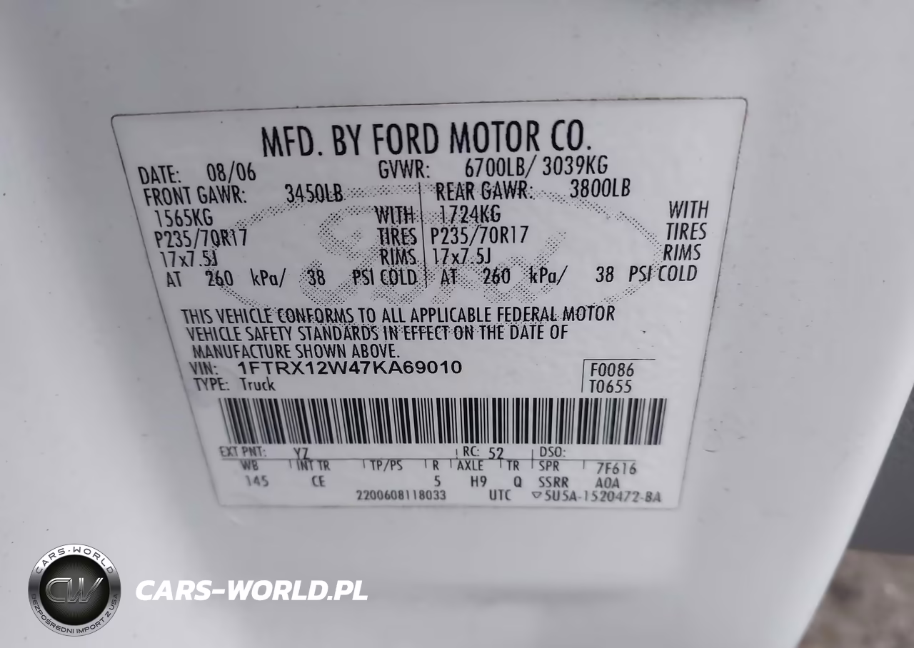 2007 Ford F-150 Stx-Xl-Xlt VIN:1FTRX12W47KA69010 - 9
