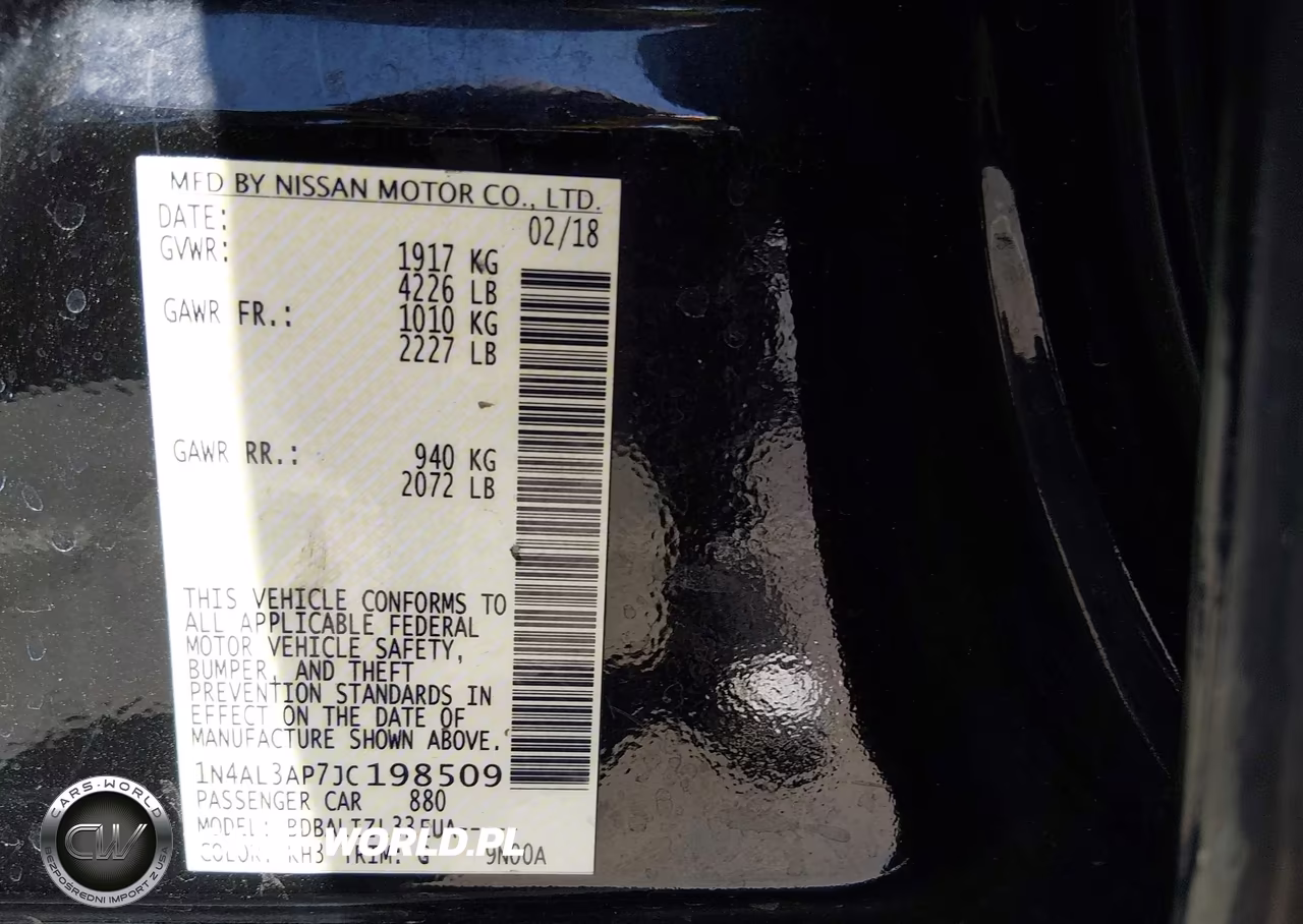 2018 Nissan Altima 2.5 Sv VIN:1N4AL3AP7JC198509 - 9
