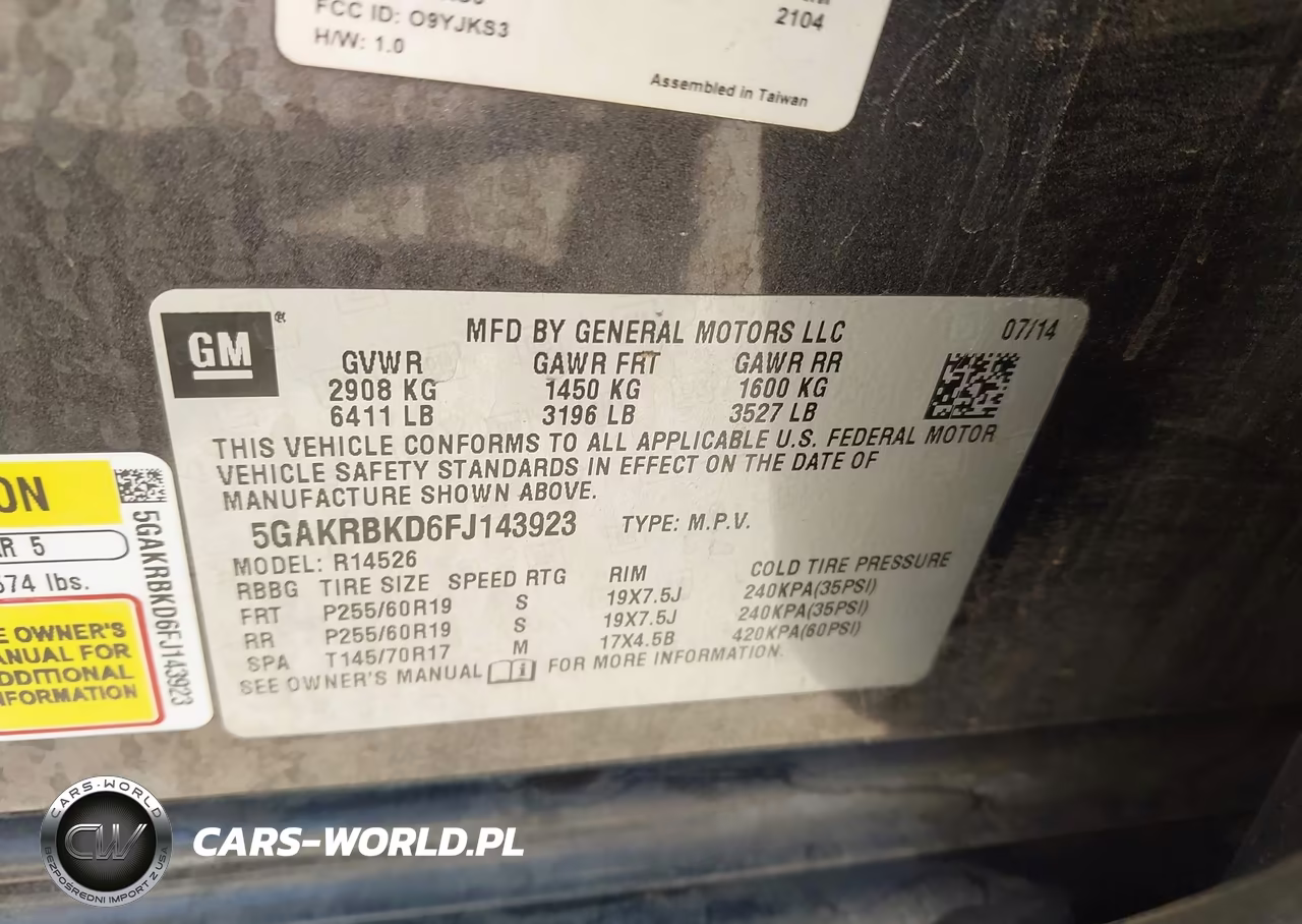 2015 Buick Enclave Leather VIN:5GAKRBKD6FJ143923 - 9