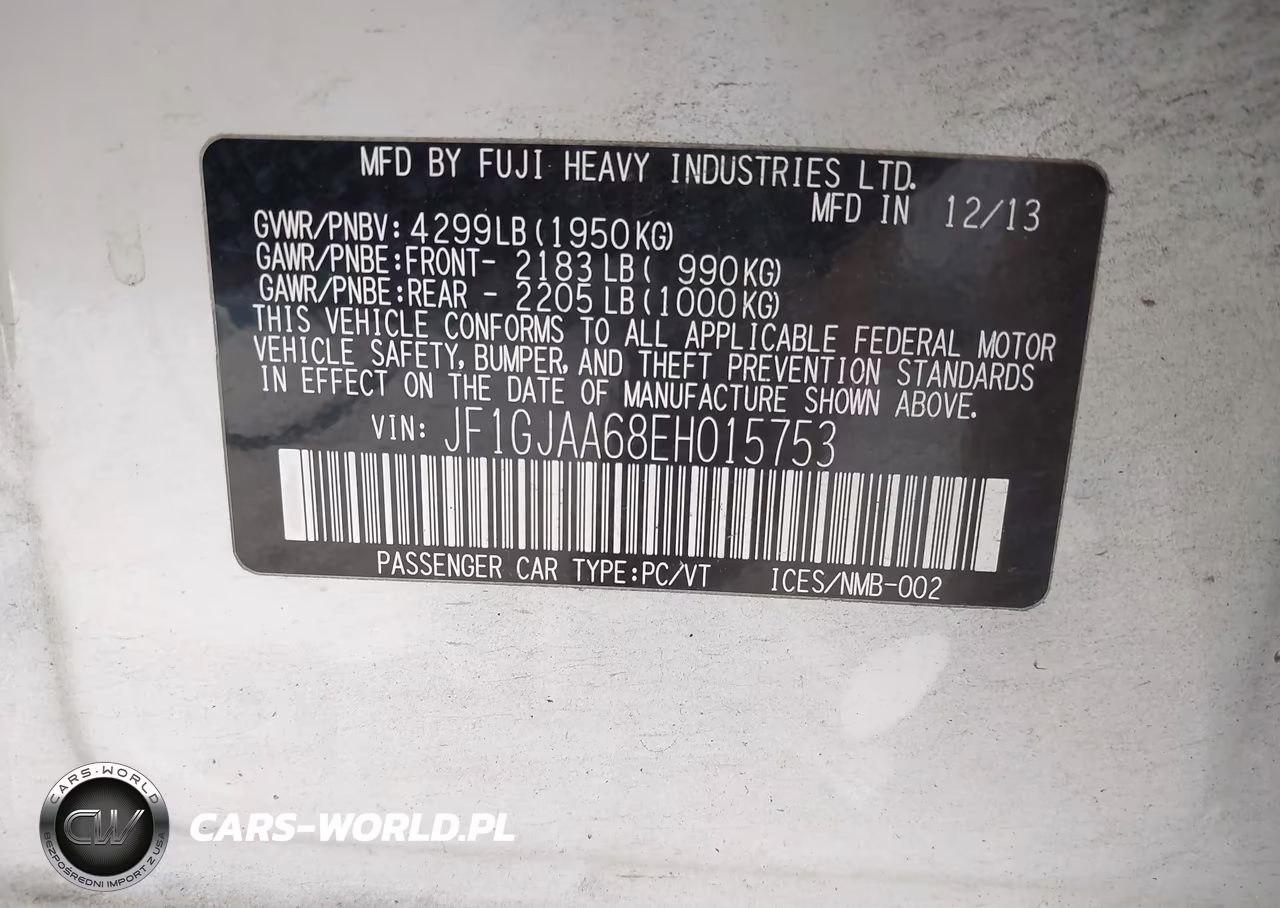 2014 Subaru Impreza 2.0I VIN:JF1GJAA68EH015753 - 9