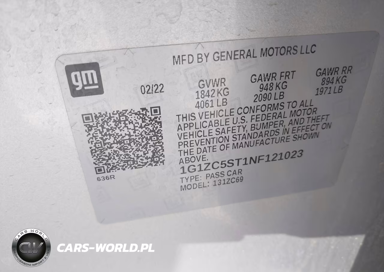 2022 Chevrolet Malibu Fwd 1Fl VIN:1G1ZC5ST1NF121023 - 9