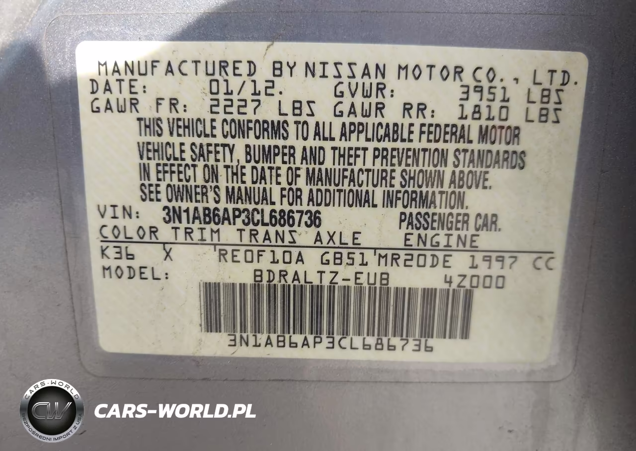 2012 Nissan Sentra 2.0 S VIN:3N1AB6AP3CL686736 - 9