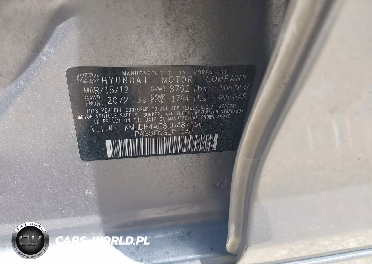 2013 Hyundai Elantra Gls VIN:KMHDH4AE3DU487166 - 9