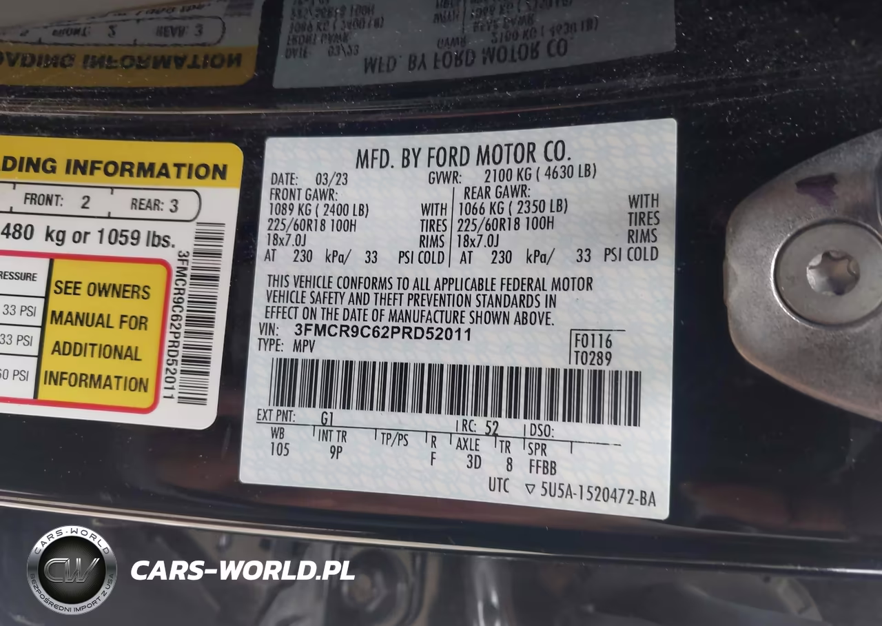 2023 Ford Bronco Sport Outer Banks VIN:3FMCR9C62PRD52011 - 9