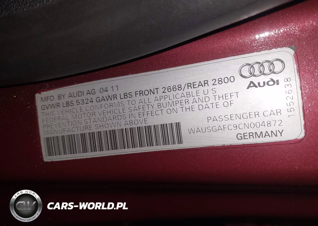 2012 Audi A7 3.0 Prestige VIN:WAUSGAFC9CN004872 - 9