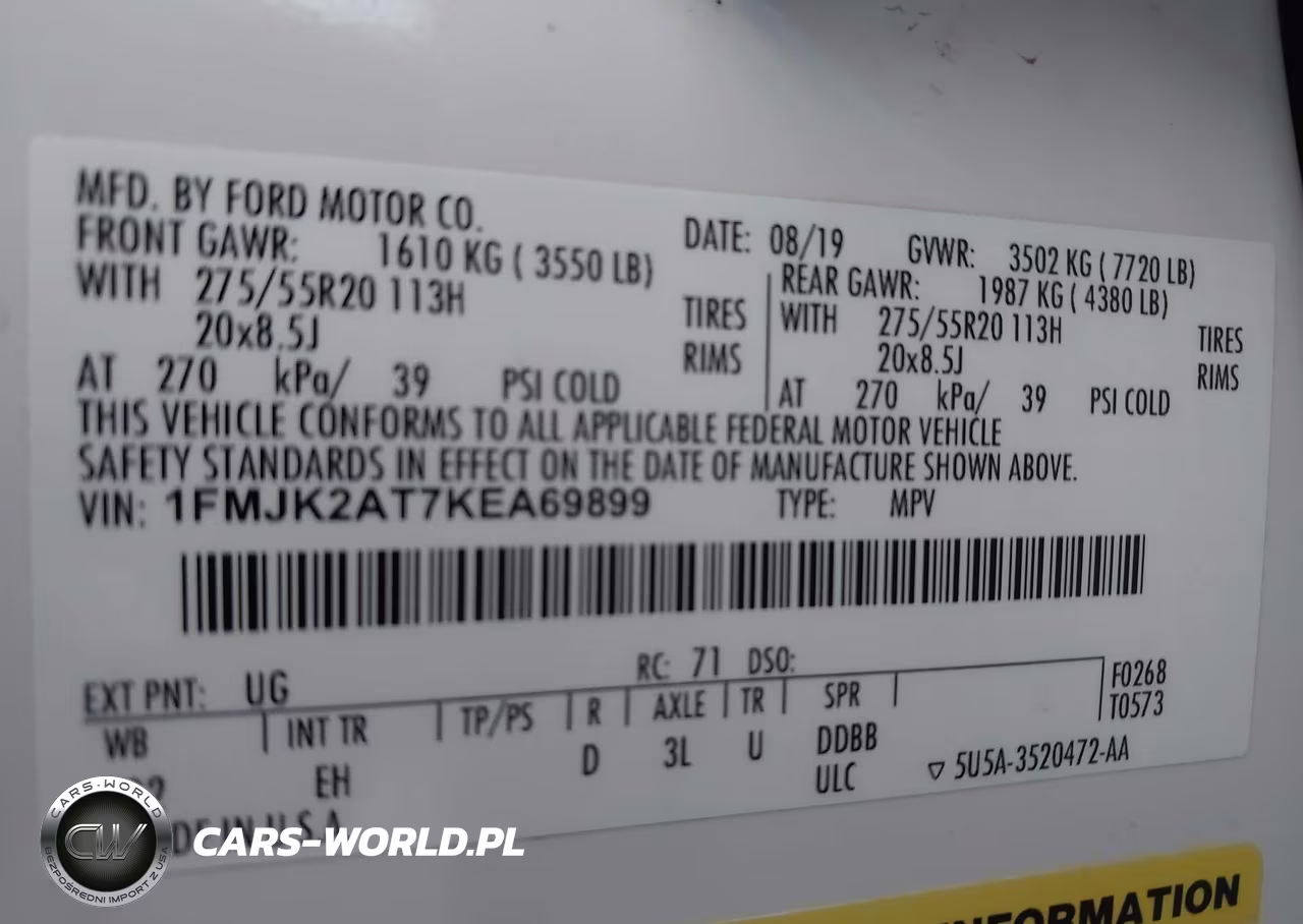 2019 Ford Expedition Max Limited VIN:1FMJK2AT7KEA69899 - 9