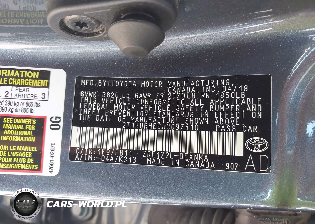 2018 Toyota Corolla Le VIN:2T1BURHE6JC097410 - 9