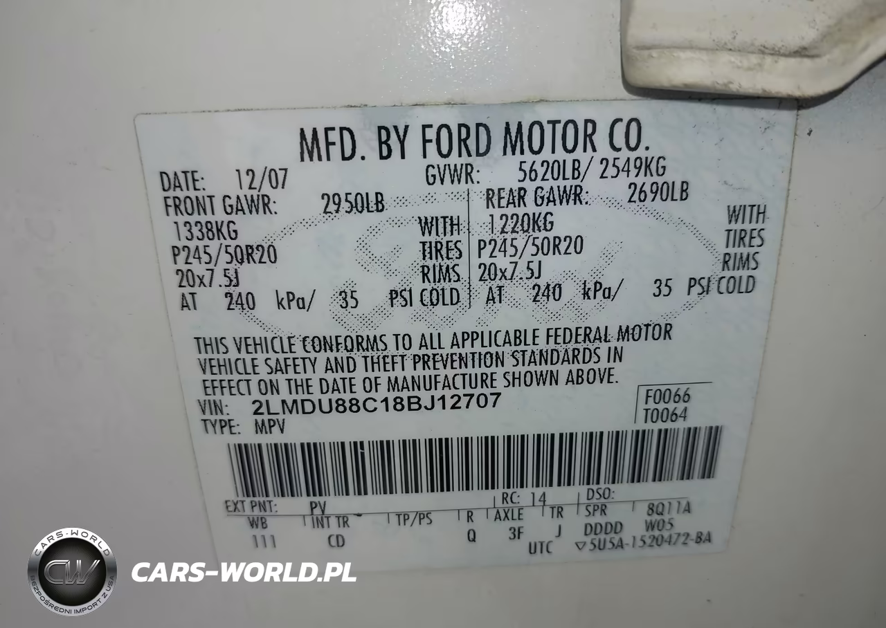 2008 Lincoln Mkx VIN:2LMDU88C18BJ12707 - 9