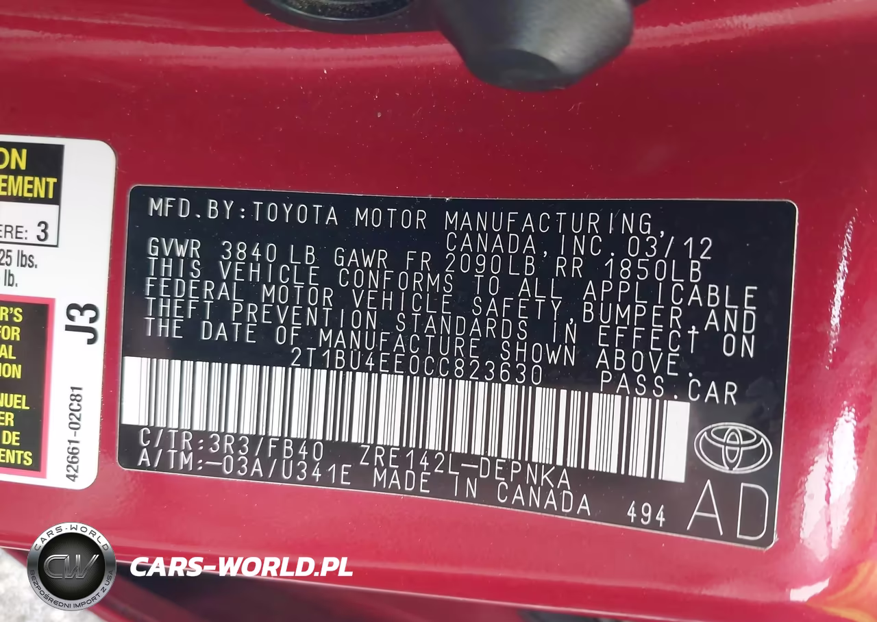 2012 Toyota Corolla Le VIN:2T1BU4EE0CC823630 - 9