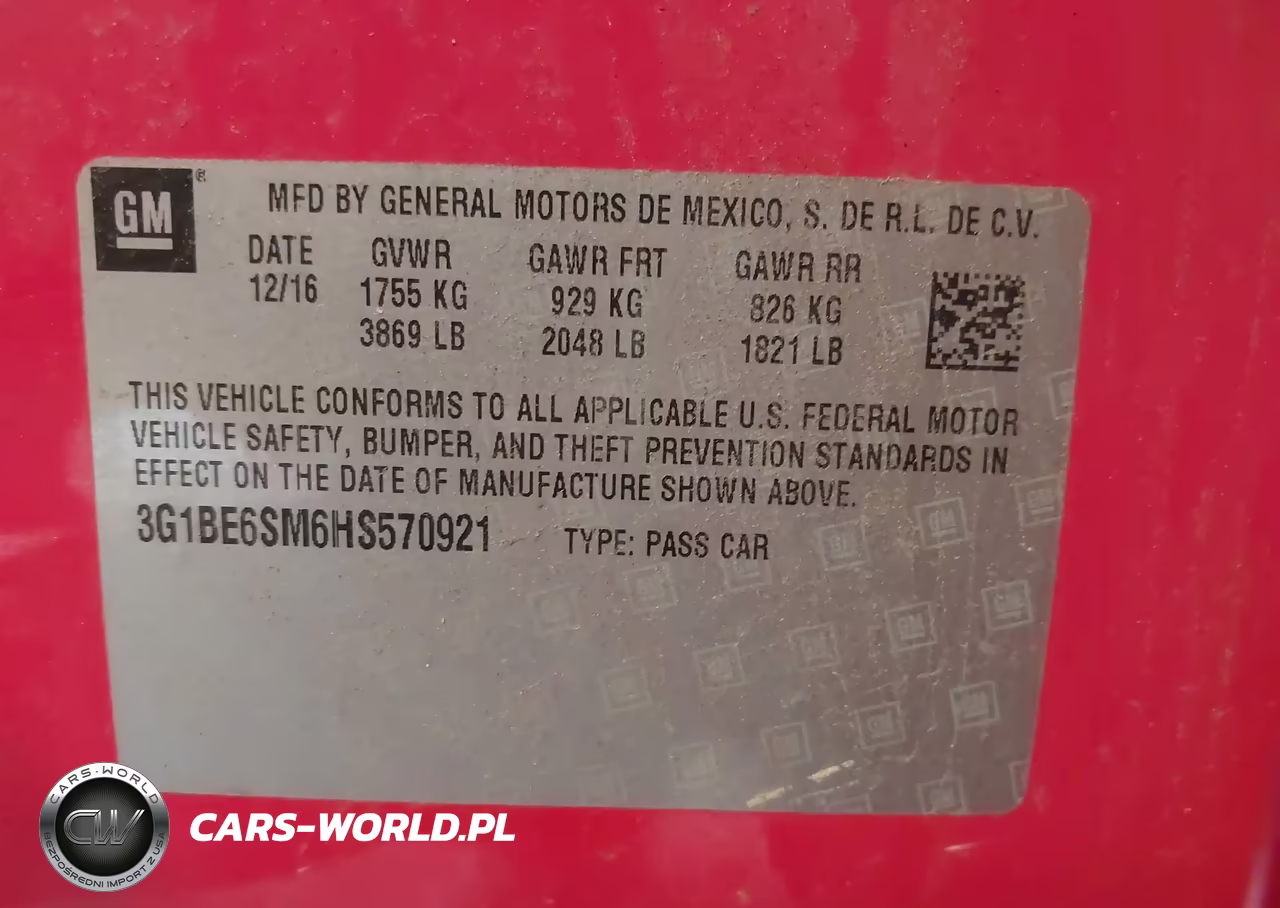 2017 Chevrolet Cruze Lt Auto VIN:3G1BE6SM6HS570921 - 9