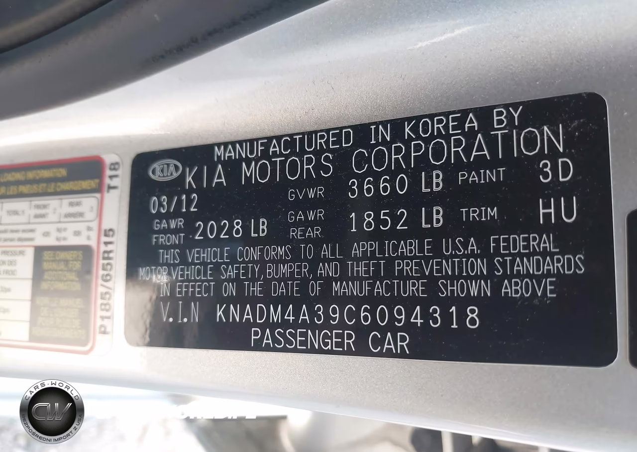 2012 Kia Rio Lx VIN:KNADM4A39C6094318 - 9