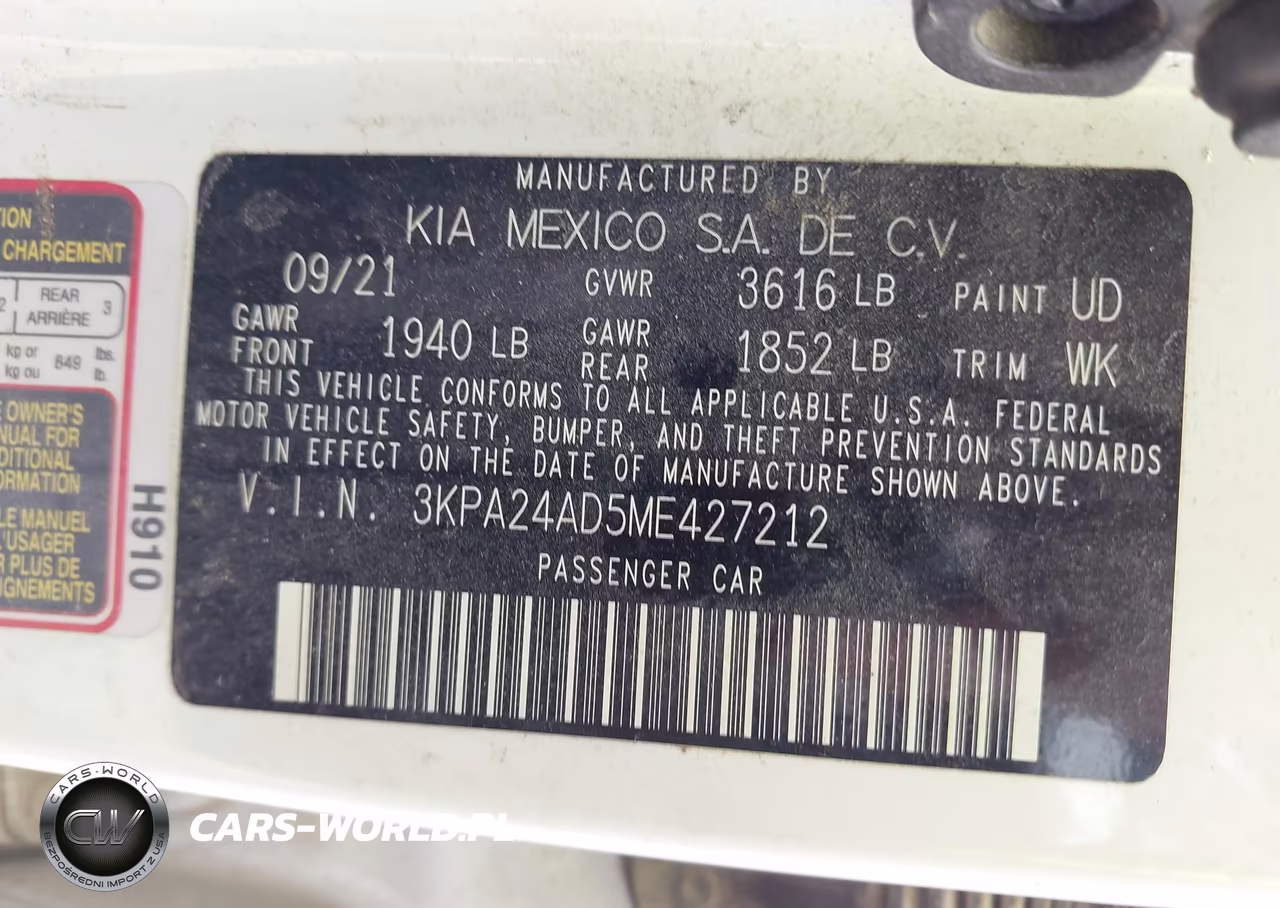2021 Kia Rio S VIN:3KPA24AD5ME427212 - 9