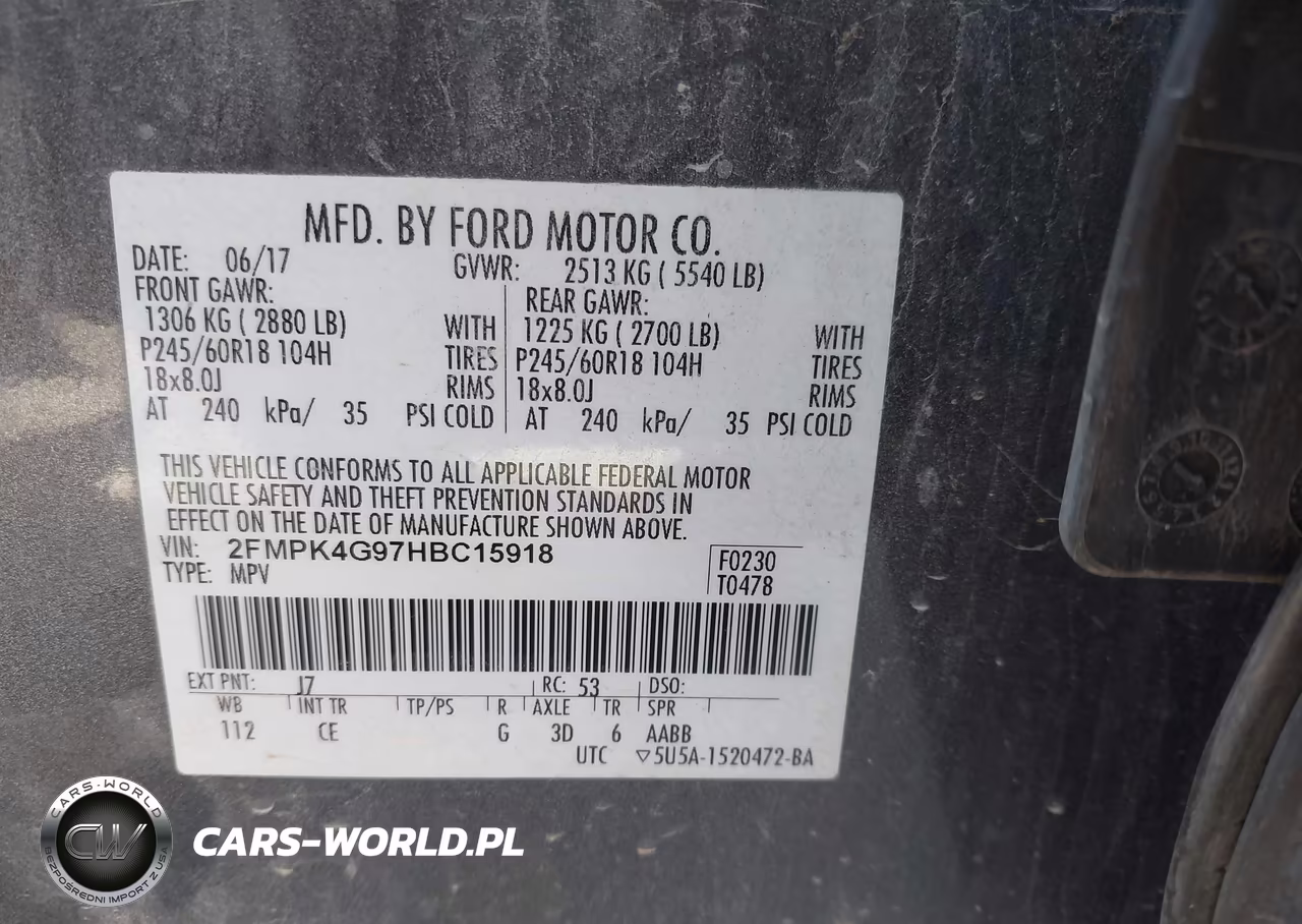 2017 Ford Edge Se VIN:2FMPK4G97HBC15918 - 9