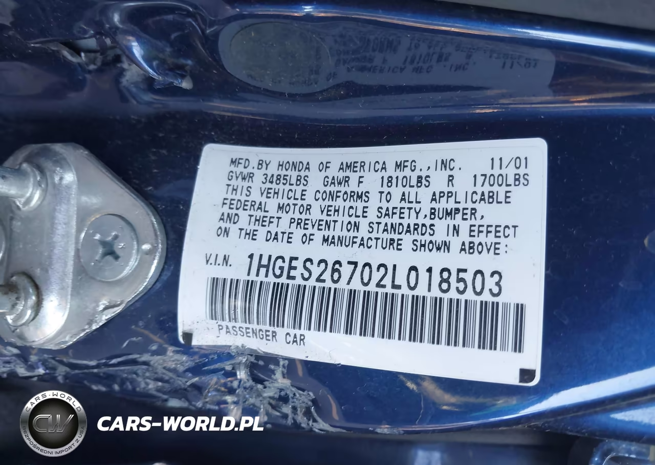 2002 Honda Civic Ex VIN:1HGES26702L018503 - 9