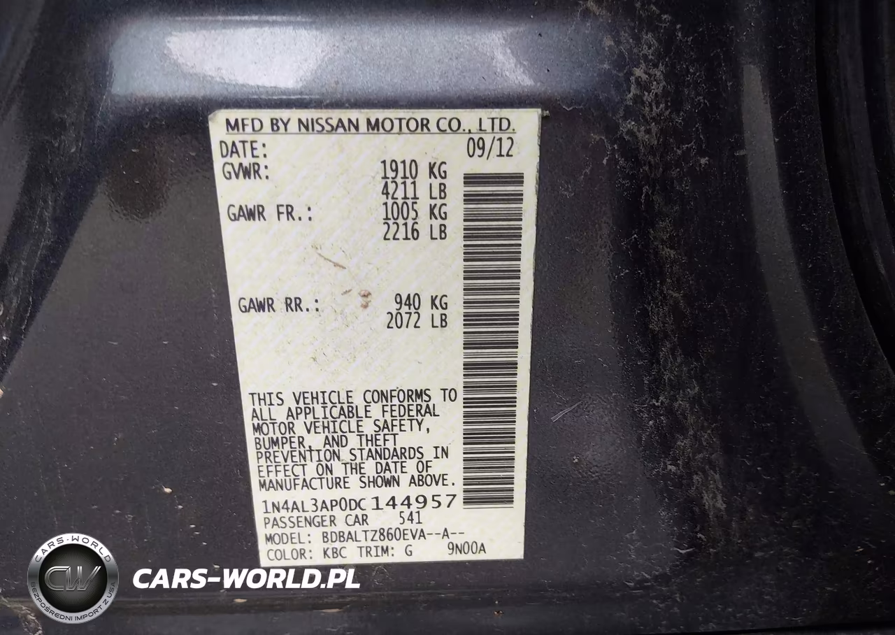 2013 Nissan Altima 2.5 Sv VIN:1N4AL3AP0DC144957 - 9