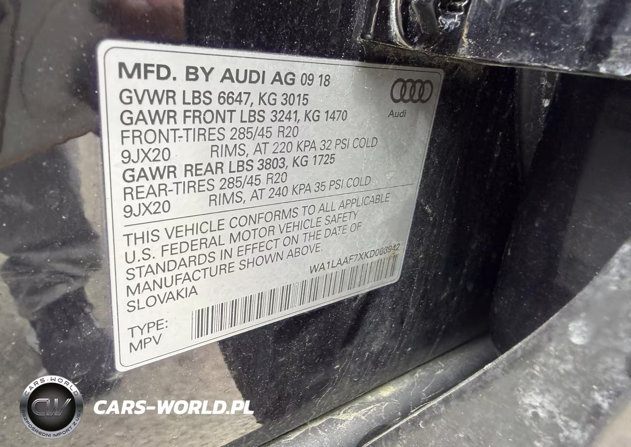 2019 Audi Q7 Premium Plus VIN:WA1LAAF7XKD008942 - 8