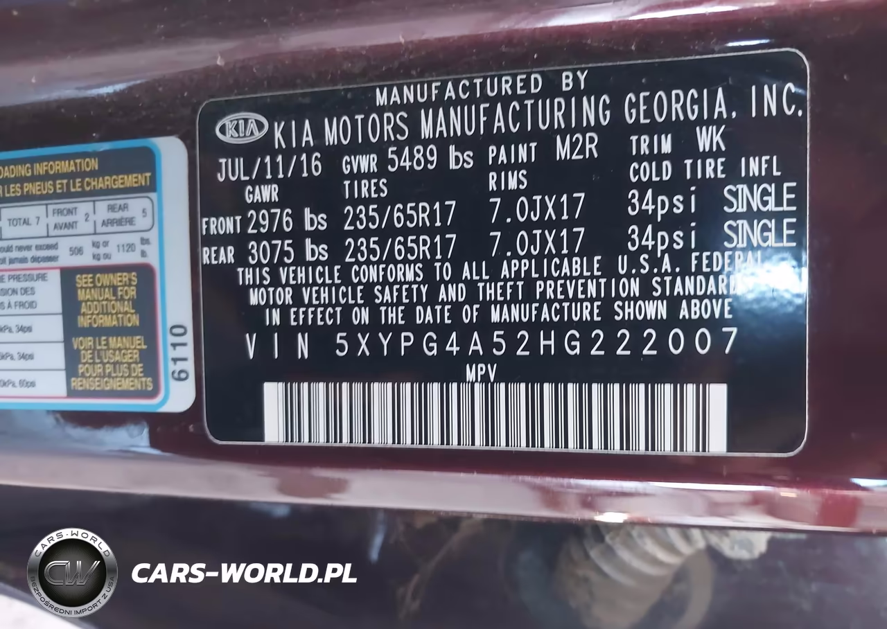2017 Kia Sorento 3.3L Lx VIN:5XYPG4A52HG222007 - 9