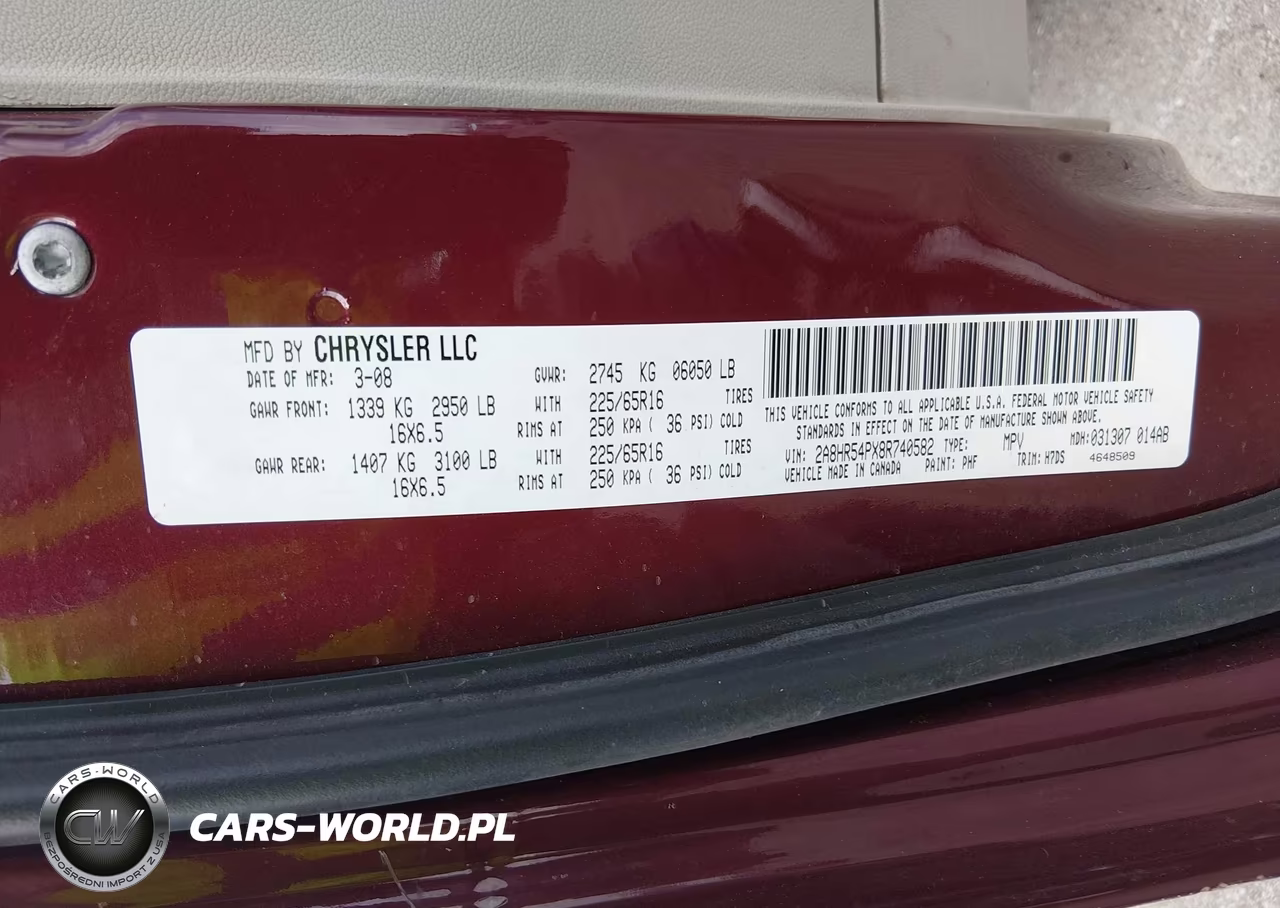 2008 Chrysler Town & Country Touring VIN:2A8HR54PX8R740582 - 9