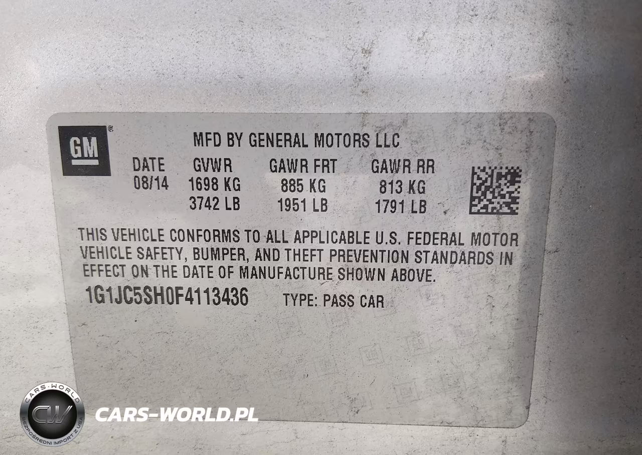 2015 Chevrolet Sonic Lt Auto VIN:1G1JC5SH0F4113436 - 9