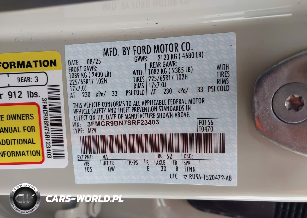 2025 Ford Bronco Sport Big Bend VIN:3FMCR9BN7SRF23403 - 9