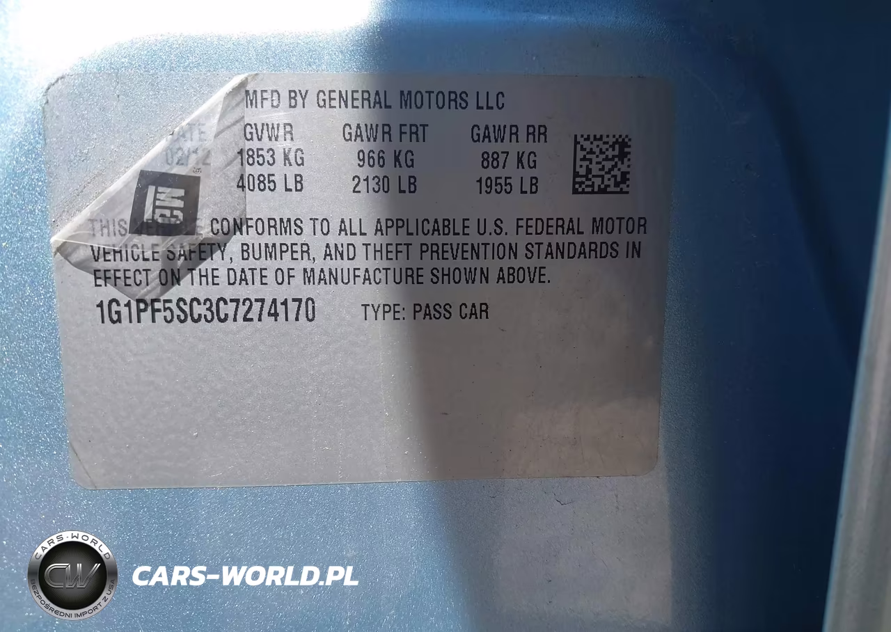 2012 Chevrolet Cruze 1Lt VIN:1G1PF5SC3C7274170 - 9