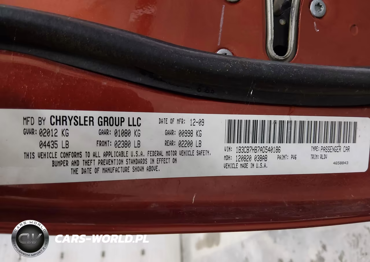2010 Dodge Caliber R-T VIN:1B3CB7HB7AD540186 - 9