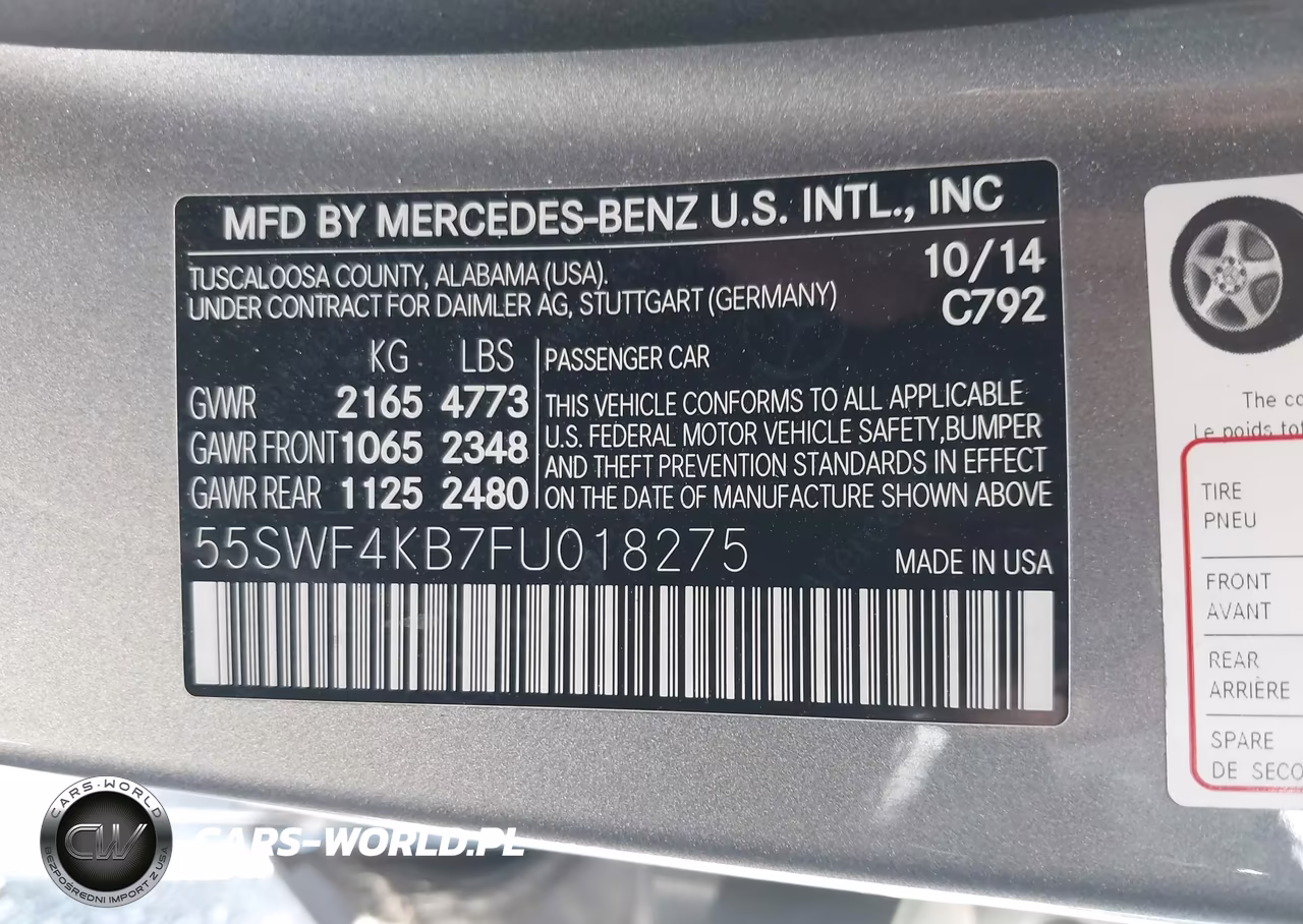 2015 Mercedes-Benz C 300 4Matic VIN:55SWF4KB7FU018275 - 9
