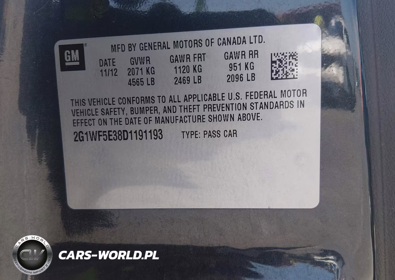 2013 Chevrolet Impala Ls VIN:2G1WF5E38D1191193 - 8
