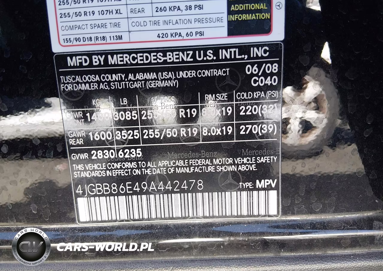 2009 Mercedes-Benz Ml 350 4Matic VIN:4JGBB86E49A442478 - 9