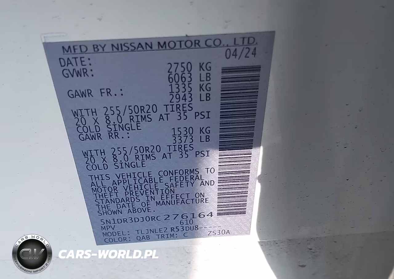 2024 Nissan Pathfinder Platinum 4Wd VIN:5N1DR3DJ0RC276164 - 9