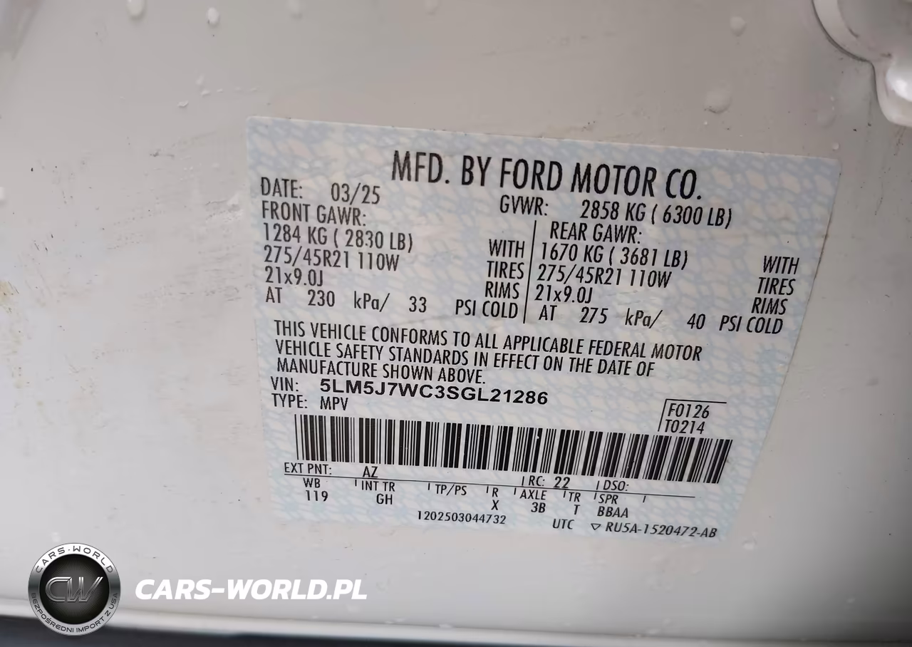 2025 Lincoln Aviator Reserve VIN:5LM5J7WC3SGL21286 - 9