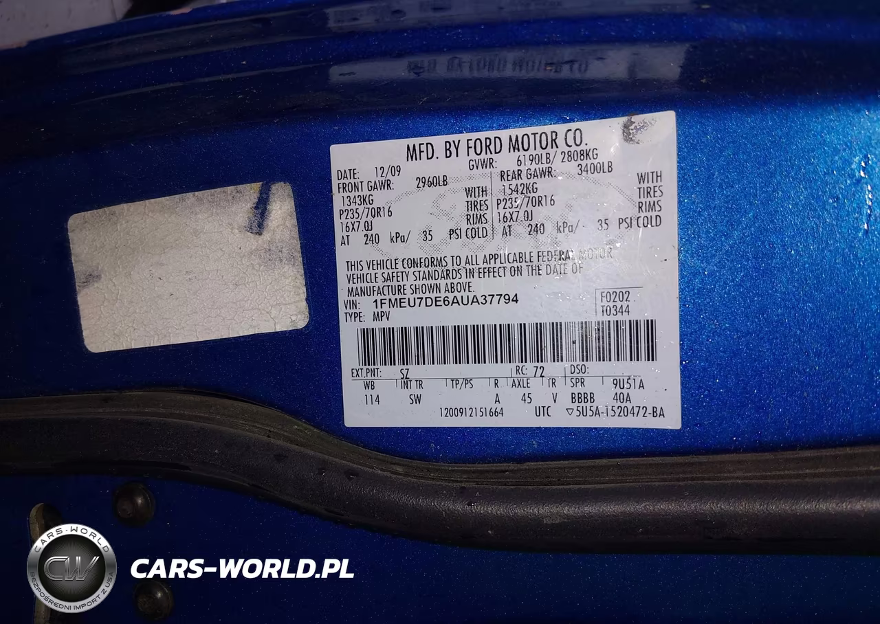 2010 Ford Explorer Xlt VIN:1FMEU7DE6AUA37794 - 9