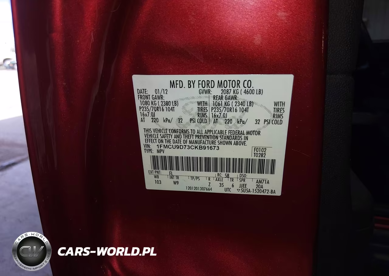 2012 Ford Escape Xlt VIN:1FMCU9D73CKB91673 - 9