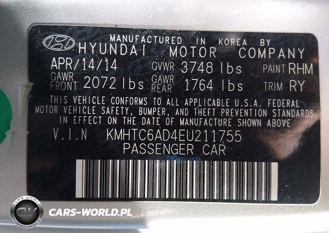 2014 Hyundai Veloster Base W-Black VIN:KMHTC6AD4EU211755 - 9