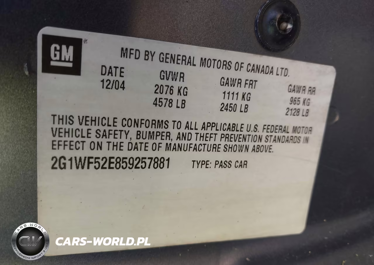 2005 Chevrolet Impala VIN:2G1WF52E859257881 - 9
