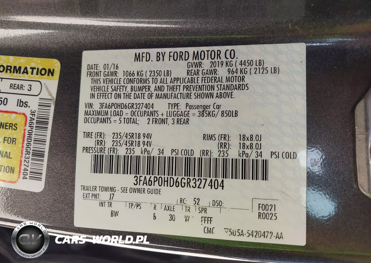 2016 Ford Fusion Se VIN:3FA6P0HD6GR327404 - 9