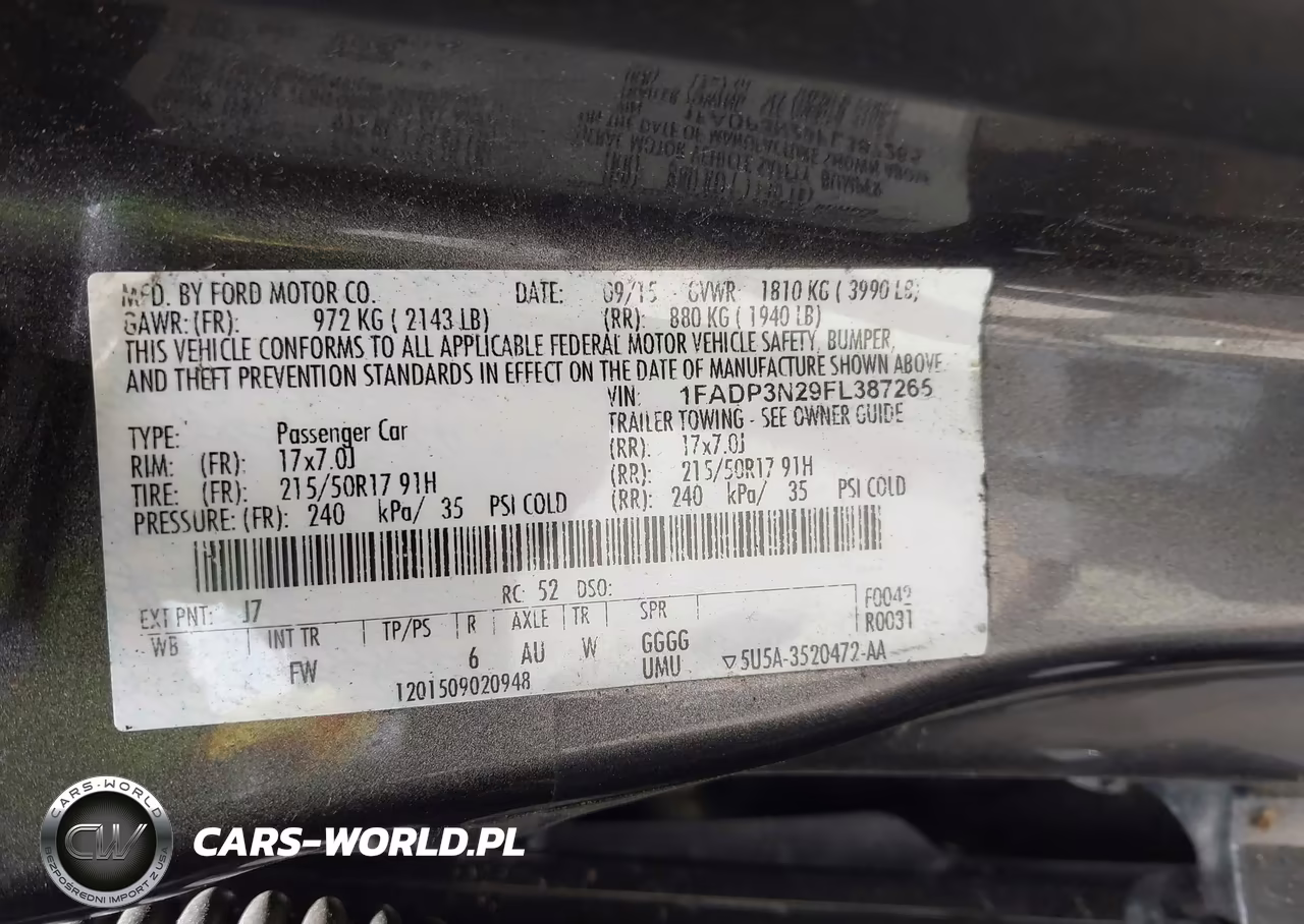 2015 Ford Focus Titanium VIN:1FADP3N29FL387265 - 9