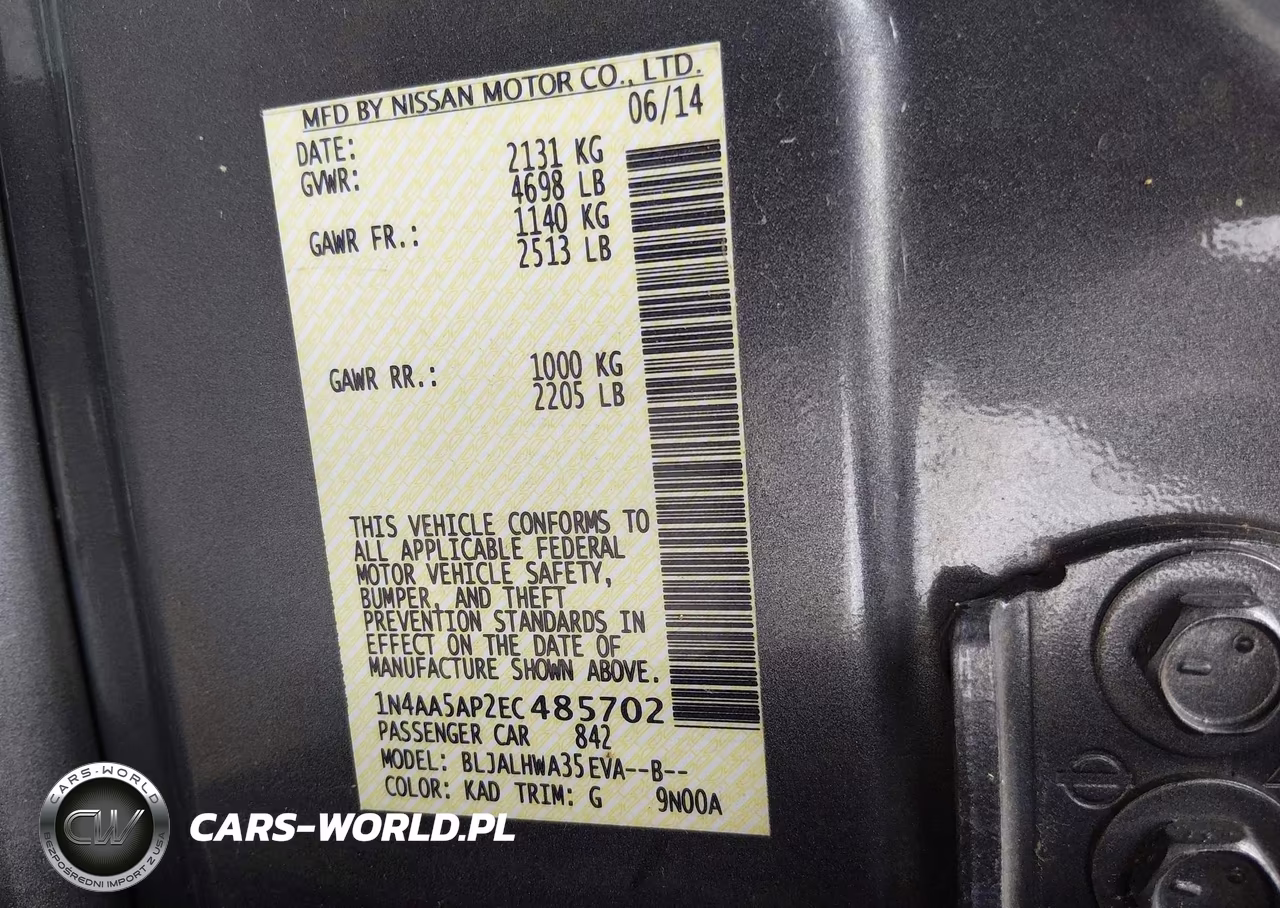 2014 Nissan Maxima 3.5 Sv VIN:1N4AA5AP2EC485702 - 9