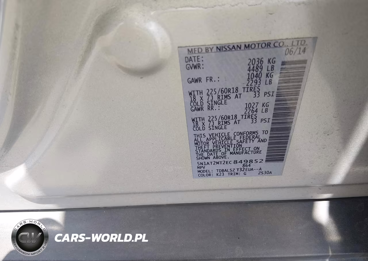 2014 Nissan Rogue Sl VIN:5N1AT2MT2EC849852 - 9