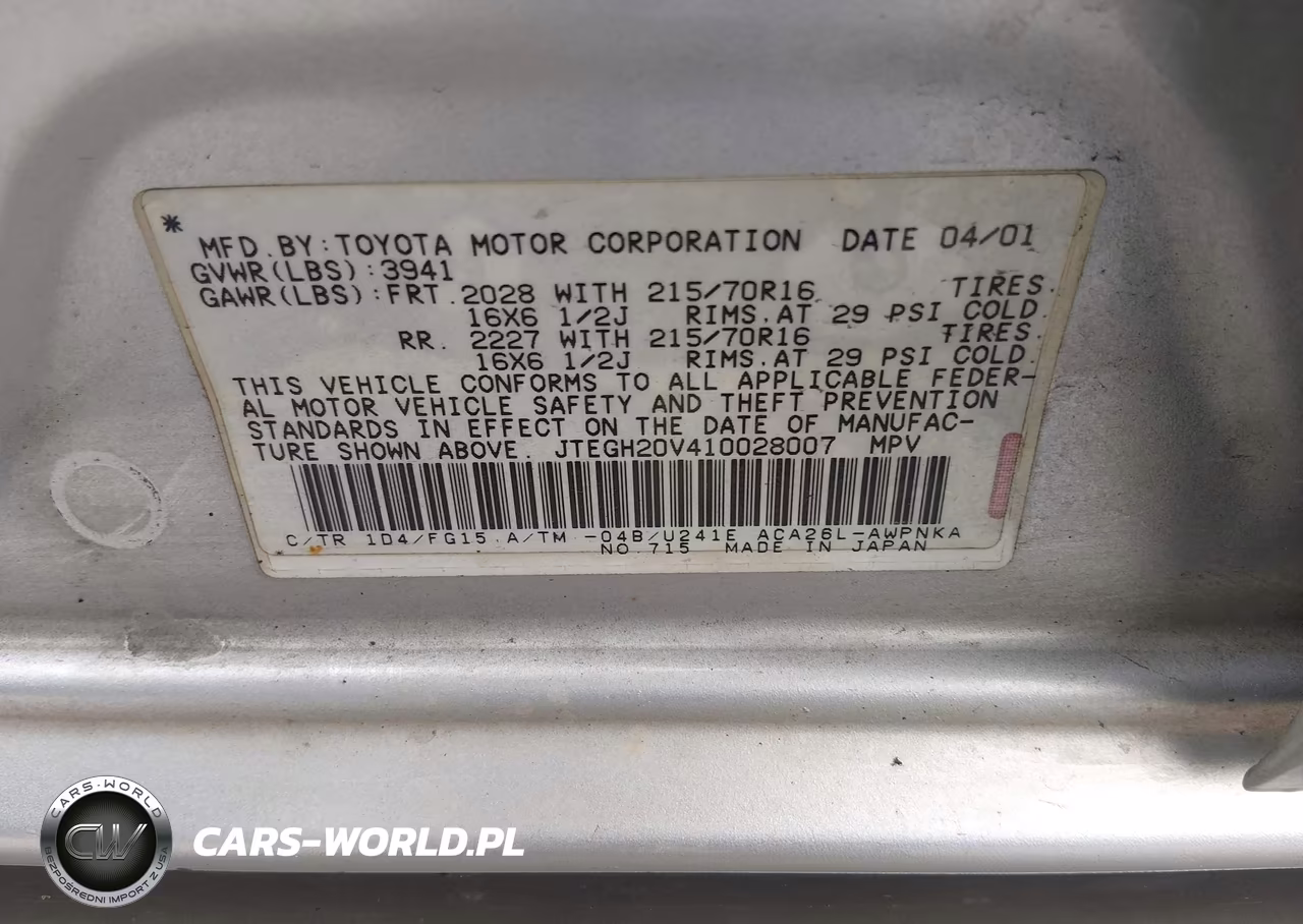 2001 Toyota Rav4 VIN:JTEGH20V410028007 - 9