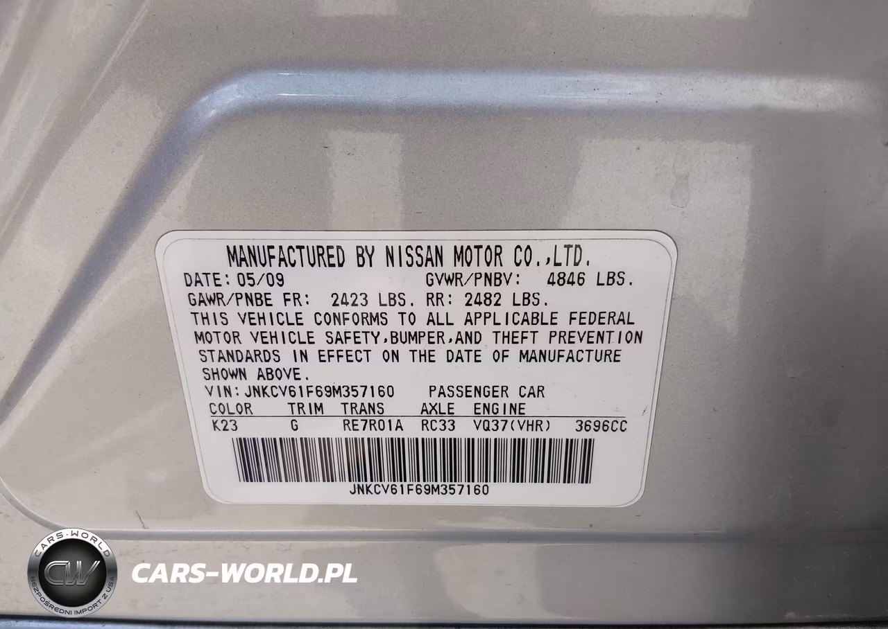 2009 Infiniti G37X VIN:JNKCV61F69M357160 - 9