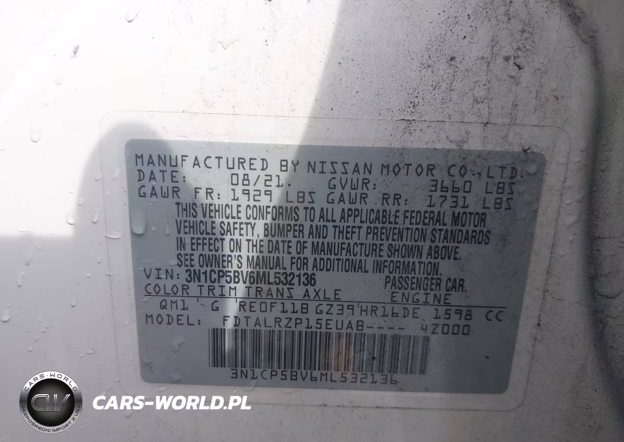 2021 Nissan Kicks S Xtronic Cvt VIN:3N1CP5BV6ML532136 - 9