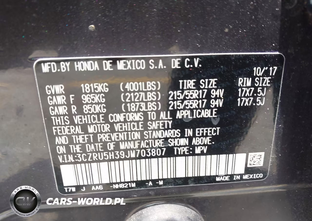 2018 Honda Hr-V Lx VIN:3CZRU5H39JM703807 - 9