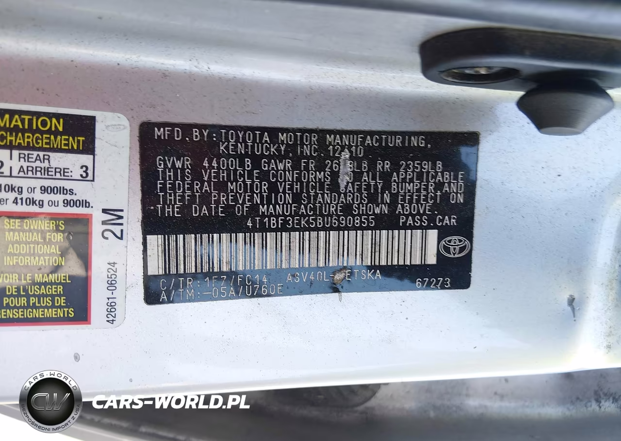 2011 Toyota Camry Se VIN:4T1BF3EK5BU690855 - 9