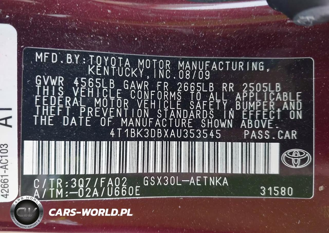 2010 Toyota Avalon Xl VIN:4T1BK3DBXAU353545 - 9